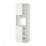 МЕТОД Высок шкаф д/духовки/2дверцы/полки - 60x60x200 см, Росдаль белый ясень, белый МЕТОД Высок шкаф д/духовки/2дверцы/полки - 60x60x200 см, Росдаль белый ясень, белый