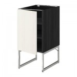 МЕТОД Напольный шкаф с полками - 40x60x60 см, Росдаль белый ясень, под дерево черный МЕТОД Напольный шкаф с полками - 40x60x60 см, Росдаль белый ясень, под дерево черный