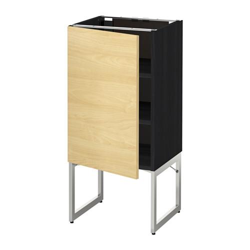 МЕТОД Напольный шкаф с полками - 40x37x60 см, Тингсрид под березу, под дерево черный МЕТОД Напольный шкаф с полками - 40x37x60 см, Тингсрид под березу, под дерево черный