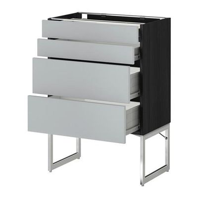 МЕТОД / ФОРВАРА Нплн шк 4 фронт/2 низк/2средн ящ - 60x37x60 см, Веддинге серый, под дерево черный МЕТОД / ФОРВАРА Нплн шк 4 фронт/2 низк/2средн ящ - 60x37x60 см, Веддинге серый, под дерево черный