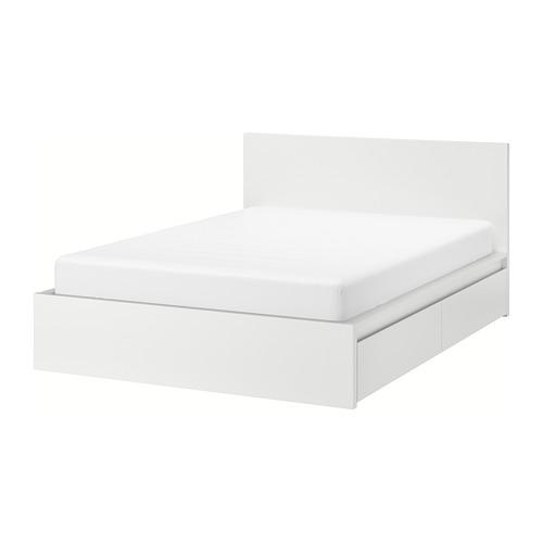 MALM каркас кровати+2 кроватных ящика белый/Лурой 180x200 cm