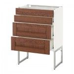 МЕТОД / ФОРВАРА Нплн шк 4 фронт/2 низк/2средн ящ - 60x37x60 см, Филипстад коричневый, белый