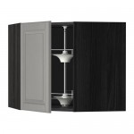 МЕТОД Угл нвсн шкф с вращающ секц - под дерево черный, Будбин серый, 68x60 см МЕТОД Угл нвсн шкф с вращающ секц - под дерево черный, Будбин серый, 68x60 см