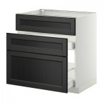МЕТОД / МАКСИМЕРА Напольн шк п-мойку+3фрнт пнл/2ящ - 80x60 см, Лаксарби черно-коричневый, белый МЕТОД / МАКСИМЕРА Напольн шк п-мойку+3фрнт пнл/2ящ - 80x60 см, Лаксарби черно-коричневый, белый