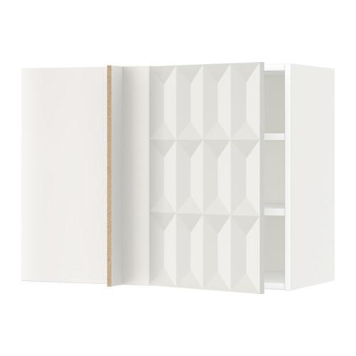 МЕТОД Угловой навесной шкаф с полками - белый, Гэррестад белый, 88x37x60 см