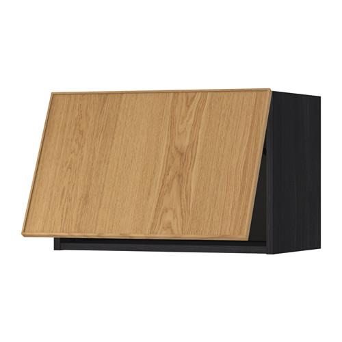 МЕТОД Горизонтальный навесной шкаф - под дерево черный, Экестад дуб, 60x40 см