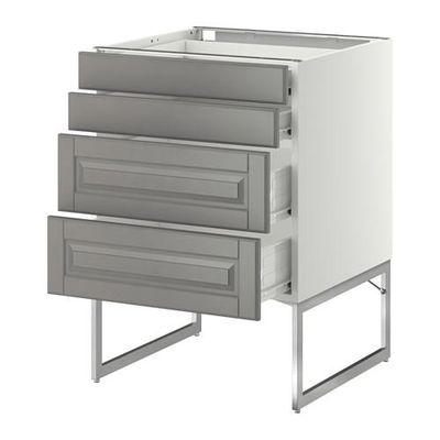 МЕТОД / ФОРВАРА Нплн шк 4 фронт/2 низк/2средн ящ - 60x60x60 см, Будбин серый, белый МЕТОД / ФОРВАРА Нплн шк 4 фронт/2 низк/2средн ящ - 60x60x60 см, Будбин серый, белый