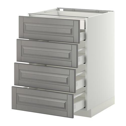 МЕТОД / МАКСИМЕРА Нплн шк 4фрнт/2нзк/3срд ящ - белый, Будбин серый, 60x60 см МЕТОД / МАКСИМЕРА Нплн шк 4фрнт/2нзк/3срд ящ - белый, Будбин серый, 60x60 см