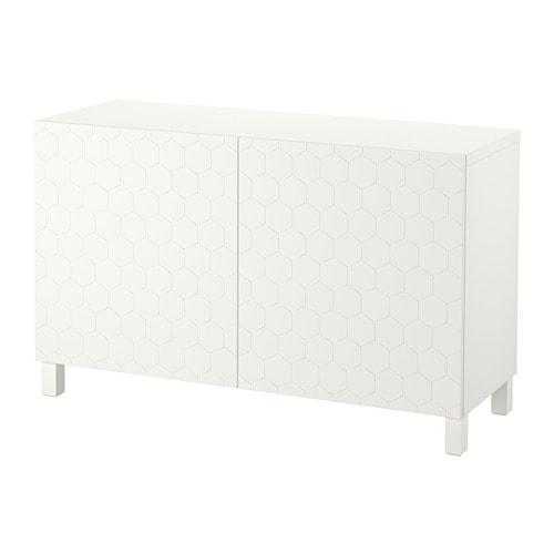 БЕСТО Комбинация для хранения с дверцами - белый белый