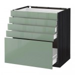 МЕТОД / ФОРВАРА Напольный шкаф с 5 ящиками - под дерево черный, Калларп глянцевый светло-зеленый, 80x60 см МЕТОД / ФОРВАРА Напольный шкаф с 5 ящиками - под дерево черный, Калларп глянцевый светло-зеленый, 80x60 см