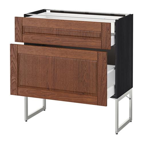 МЕТОД / МАКСИМЕРА Напольн шкаф 2фронт пнл/2низ/1вс ящ - под дерево черный, Филипстад коричневый, 80x37x60 см МЕТОД / МАКСИМЕРА Напольн шкаф 2фронт пнл/2низ/1вс ящ - под дерево черный, Филипстад коричневый, 80x37x60 см