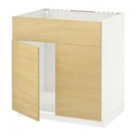 МЕТОД Напольн шкаф п-мойку 2 двр/фрн пнл - Тингсрид под березу, белый МЕТОД Напольн шкаф п-мойку 2 двр/фрн пнл - Тингсрид под березу, белый