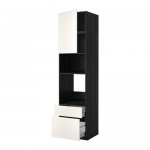 МЕТОД / МАКСИМЕРА Высок шкаф д/духовки/СВЧ/дверца/2ящ - под дерево черный, Веддинге белый, 60x60x240 см МЕТОД / МАКСИМЕРА Высок шкаф д/духовки/СВЧ/дверца/2ящ - под дерево черный, Веддинге белый, 60x60x240 см