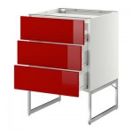 МЕТОД / ФОРВАРА Напольн шкаф/3фронт пнл/3ящика - 60x60x60 см, Рингульт глянцевый красный, белый МЕТОД / ФОРВАРА Напольн шкаф/3фронт пнл/3ящика - 60x60x60 см, Рингульт глянцевый красный, белый