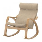 ПОЭНГ Кресло-качалка - Исунда бежевый, дубовый шпон