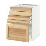 МЕТОД / МАКСИМЕРА Напольный шкаф с 5 ящиками - белый, Торхэмн естественный ясень, 60x60 см МЕТОД / МАКСИМЕРА Напольный шкаф с 5 ящиками - белый, Торхэмн естественный ясень, 60x60 см