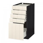 МЕТОД / ФОРВАРА Напольный шкаф с 5 ящиками - 40x60 см, Хитарп белый с оттенком, под дерево черный МЕТОД / ФОРВАРА Напольный шкаф с 5 ящиками - 40x60 см, Хитарп белый с оттенком, под дерево черный