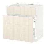 МЕТОД / МАКСИМЕРА Напольн шк п-мойку+3фрнт пнл/2ящ - белый, Хитарп белый с оттенком, 80x60 см