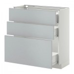 МЕТОД / ФОРВАРА Напольный шкаф с 3 ящиками - 80x37 см, Веддинге серый, белый МЕТОД / ФОРВАРА Напольный шкаф с 3 ящиками - 80x37 см, Веддинге серый, белый