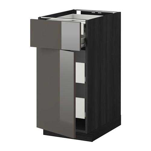 МЕТОД / ФОРВАРА Нплн шк дв/фрнт/2нзк/2срд ящ - под дерево черный, Рингульт глянцевый серый, 40x60 см МЕТОД / ФОРВАРА Нплн шк дв/фрнт/2нзк/2срд ящ - под дерево черный, Рингульт глянцевый серый, 40x60 см