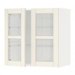 МЕТОД Навесной шкаф с полками/2 стекл дв - белый, Хитарп белый с оттенком, 60x60 см