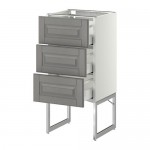 МЕТОД / МАКСИМЕРА Нплн шк 3 фрнт/3 средн ящика - белый, Будбин серый, 40x37x60 см МЕТОД / МАКСИМЕРА Нплн шк 3 фрнт/3 средн ящика - белый, Будбин серый, 40x37x60 см