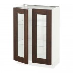 МЕТОД Напольный шкаф с 2 стекл дверцами - белый, 60x37x80 см