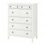 HEMNES комод с 6 ящиками белая морилка 108x50x131 cm