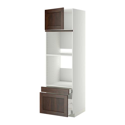 МЕТОД / МАКСИМЕРА Выс шкаф д/дхвк/комб дхвк+двр/2ящ - белый, Эдсерум под дерево коричневый, 60x60x200 см МЕТОД / МАКСИМЕРА Выс шкаф д/дхвк/комб дхвк+двр/2ящ - белый, Эдсерум под дерево коричневый, 60x60x200 см