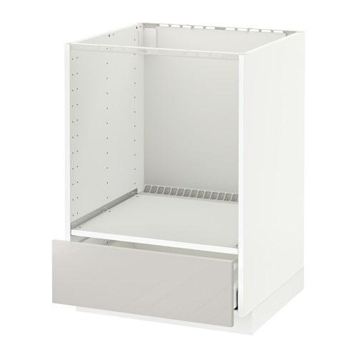 МЕТОД / МАКСИМЕРА Напольный шкаф д/духовки, с ящиком - белый, Рингульт глянцевый светло-серый МЕТОД / МАКСИМЕРА Напольный шкаф д/духовки, с ящиком - белый, Рингульт глянцевый светло-серый
