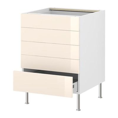 ФАКТУМ Напольный шкаф с 5 ящиками - Абстракт кремовый, 40 см