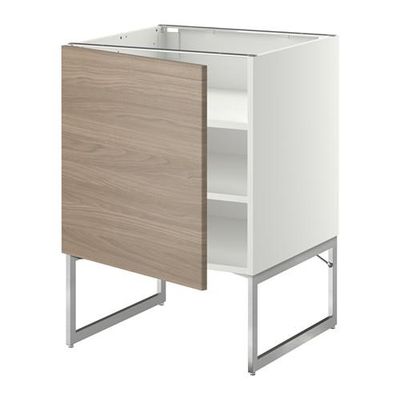 МЕТОД Напольный шкаф с полками - 60x60x60 см, Брокхульт под грецкий орех светло-серый, белый МЕТОД Напольный шкаф с полками - 60x60x60 см, Брокхульт под грецкий орех светло-серый, белый