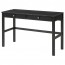 ХЕМНЭС Стол с 2 ящиками - черно-коричневый