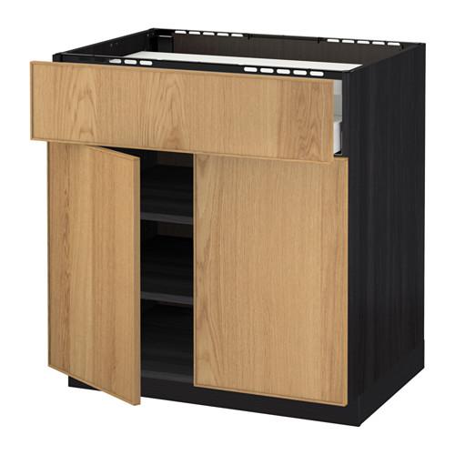 МЕТОД / МАКСИМЕРА Нплн шк д/врч пнл/ящ/плк/2дв - под дерево черный, Экестад дуб, 80x60 см МЕТОД / МАКСИМЕРА Нплн шк д/врч пнл/ящ/плк/2дв - под дерево черный, Экестад дуб, 80x60 см