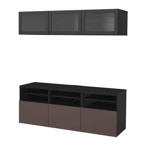 BESTÅ шкаф для ТВ, комбин/стеклян дверцы желтый BESTÅ шкаф для ТВ, комбин/стеклян дверцы желтый