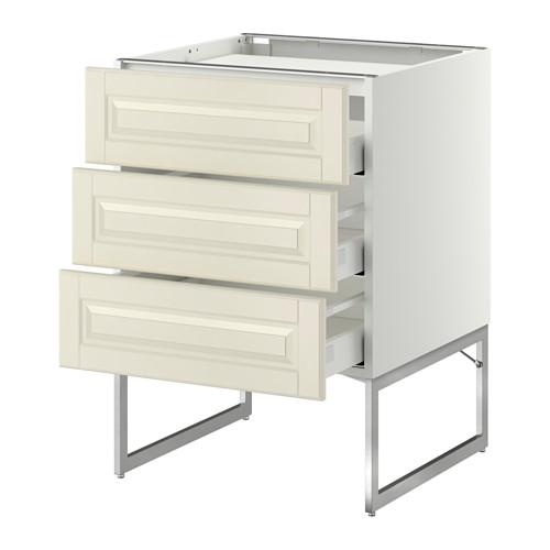 МЕТОД / МАКСИМЕРА Напольн шкаф/3фронт пнл/3ящика - белый, Будбин белый с оттенком, 60x60x60 см МЕТОД / МАКСИМЕРА Напольн шкаф/3фронт пнл/3ящика - белый, Будбин белый с оттенком, 60x60x60 см