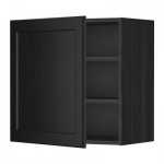 МЕТОД Шкаф навесной с полкой - 60x60 см, Лаксарби черно-коричневый, под дерево черный МЕТОД Шкаф навесной с полкой - 60x60 см, Лаксарби черно-коричневый, под дерево черный