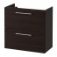 GODMORGON шкаф для раковины с 2 ящ черно-коричневый 60x32x58 cm