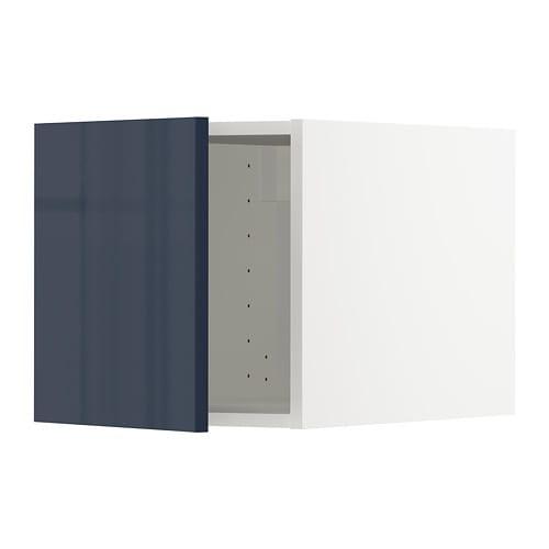 МЕТОД Верхний шкаф - белый, Ерста глянцевый черно-синий