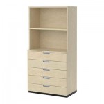 ГАЛАНТ Комбинация для хранения с ящиками - березовый шпон
