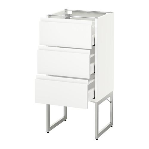 МЕТОД / МАКСИМЕРА Нплн шк 3 фрнт/3 средн ящика - белый, Воксторп белый, 40x37x60 см
