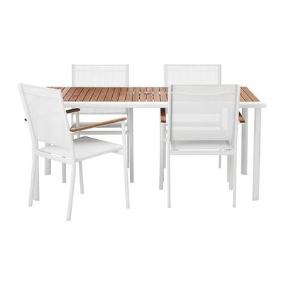 ХАСЕЛЬОН Стол+4 стула с подлокотниками