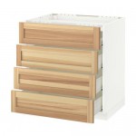 МЕТОД / ФОРВАРА Напольн шкаф/4фронт пнл/4ящика - белый, Торхэмн естественный ясень, 80x60 см МЕТОД / ФОРВАРА Напольн шкаф/4фронт пнл/4ящика - белый, Торхэмн естественный ясень, 80x60 см