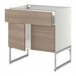 МЕТОД / ФОРВАРА Напол шкаф/полки/ящик/2двери - Брокхульт под грецкий орех светло-серый, белый МЕТОД / ФОРВАРА Напол шкаф/полки/ящик/2двери - Брокхульт под грецкий орех светло-серый, белый