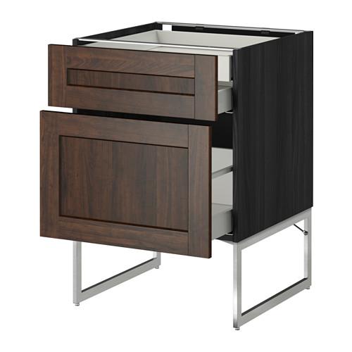 МЕТОД / МАКСИМЕРА Напольн шкаф 2фронт пнл/2низ/1вс ящ - под дерево черный, Эдсерум под дерево коричневый, 60x60x60 см МЕТОД / МАКСИМЕРА Напольн шкаф 2фронт пнл/2низ/1вс ящ - под дерево черный, Эдсерум под дерево коричневый, 60x60x60 см