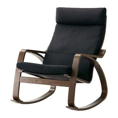 ПОЭНГ Кресло-качалка - Корндаль темно-серый, коричневый