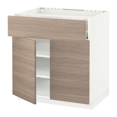 МЕТОД / ФОРВАРА Нплн шк д/врч пнл/ящ/плк/2дв - Брокхульт под грецкий орех светло-серый, белый МЕТОД / ФОРВАРА Нплн шк д/врч пнл/ящ/плк/2дв - Брокхульт под грецкий орех светло-серый, белый