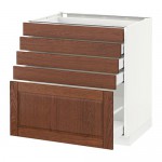 МЕТОД / МАКСИМЕРА Напольный шкаф с 5 ящиками - белый, Филипстад коричневый, 80x60 см