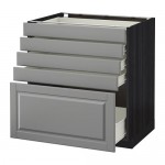 МЕТОД / ФОРВАРА Напольный шкаф с 5 ящиками - 80x60 см, Будбин серый, под дерево черный МЕТОД / ФОРВАРА Напольный шкаф с 5 ящиками - 80x60 см, Будбин серый, под дерево черный