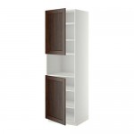 МЕТОД Выс шкаф д/СВЧ/2 дверцы/полки - белый, Эдсерум под дерево коричневый, 60x60x200 см МЕТОД Выс шкаф д/СВЧ/2 дверцы/полки - белый, Эдсерум под дерево коричневый, 60x60x200 см